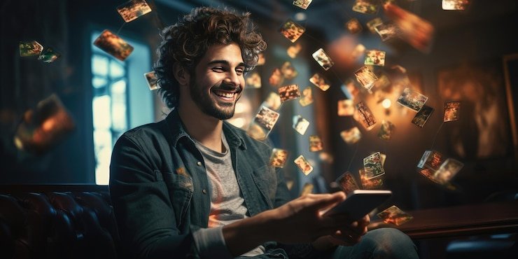 Ilustrasi langkah-langkah pengguna di perangkat mobile yang terstruktur